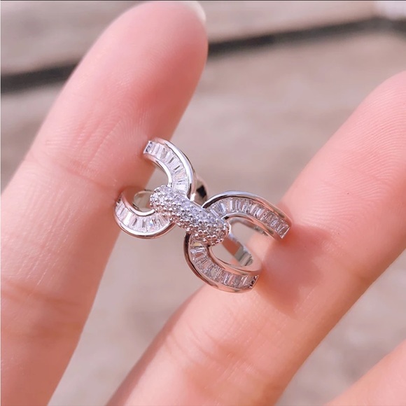 925 SILVER FILLED BOHEMIAN MICRO INLAID CUBIC ZIRCON ADJUSTABLE RING - Picture 6 of 16